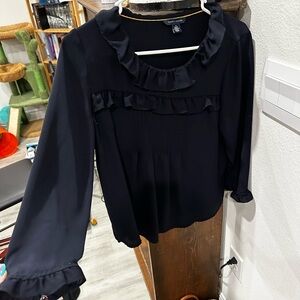 Tommy Hilfiger Navy Blue Ruffle Top, size Medium